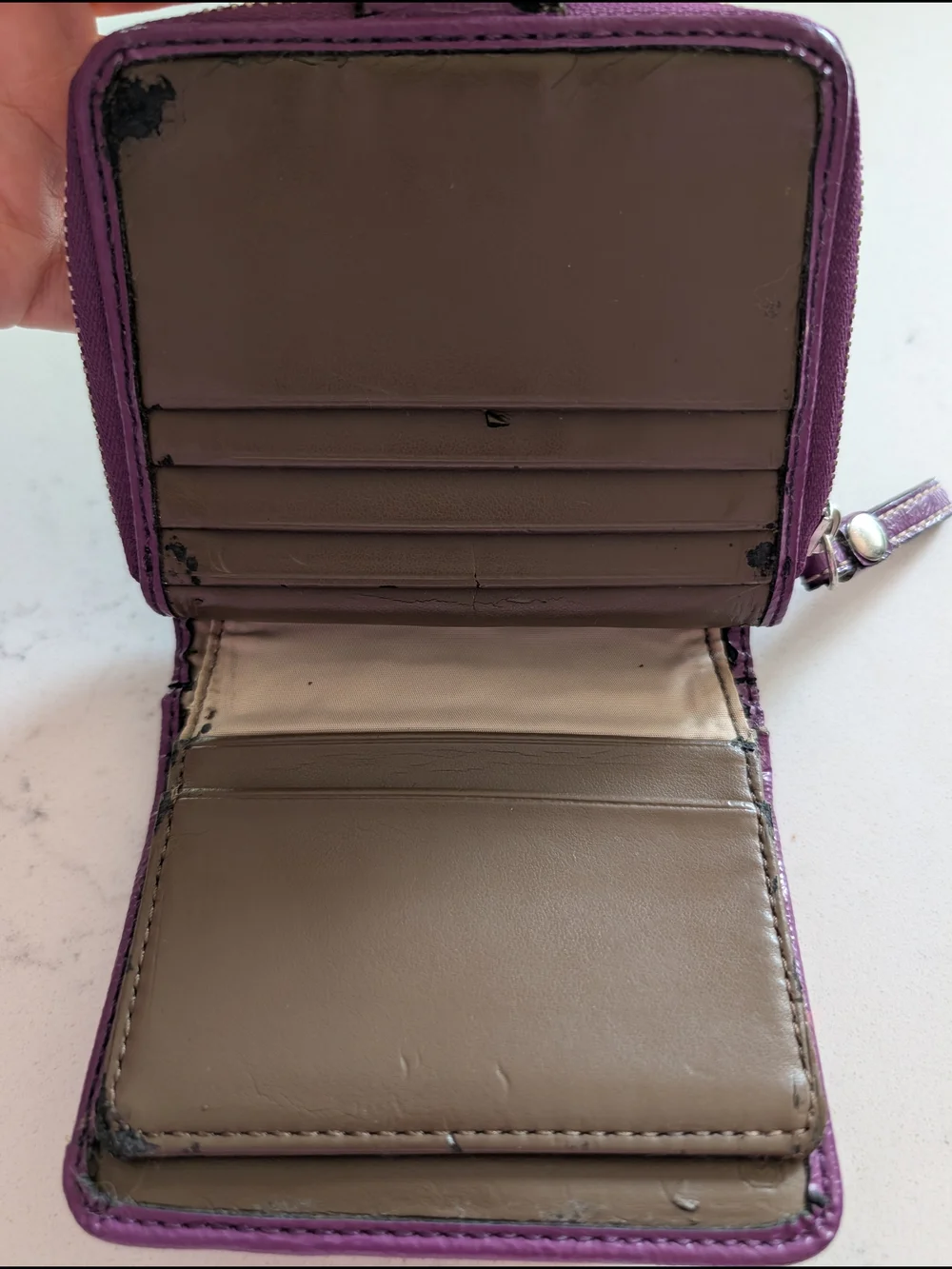 Coach Purple and Brown Bifold Wallet